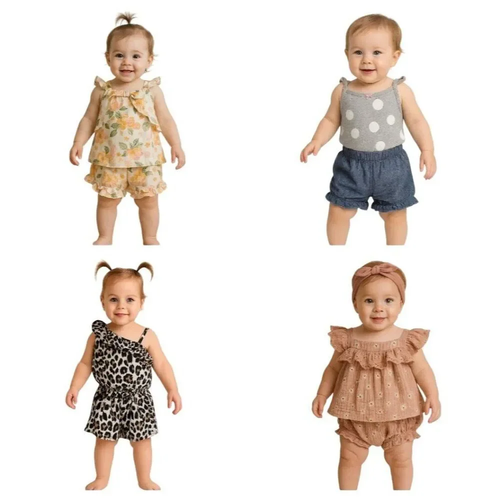 Girls Outfits 18 Months Jumper Romper Shorts Tops Summer Sets BUNDLE LOT
